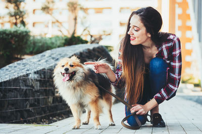 Young woman with dog