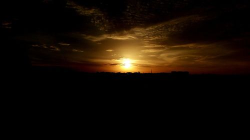 Silhouette of landscape at sunset