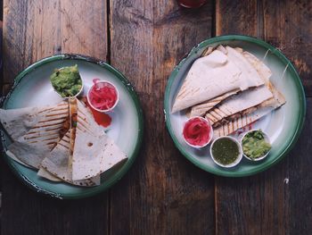 Directly above shot of food in plate