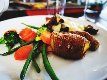 Close-up of meal served in plate