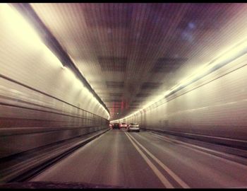 Railroad tracks in tunnel