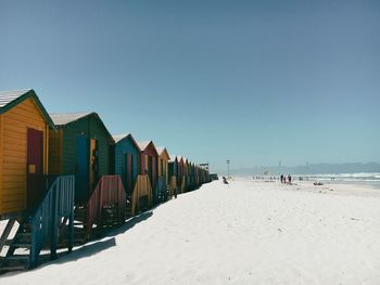 Panoramic view of beach against clear sky