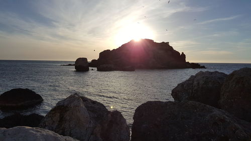 Scenic view of sea during sunset