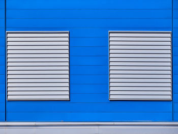 Full frame shot of blue window on building