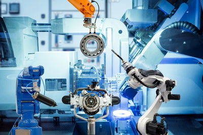 Close-up of machine part in factory