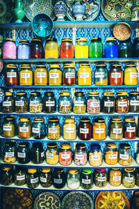 Full frame shot of various displayed for sale