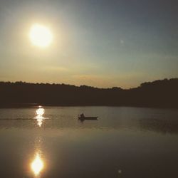 Scenic view of sunset over river