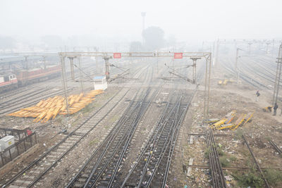 Winter scene of new delhi railway station. this station is large railway station of delhi, india