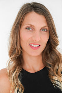 Portrait of professional confident woman on white background