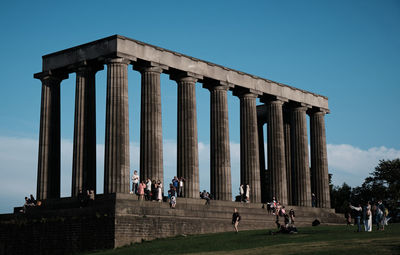 Tourists at historical building