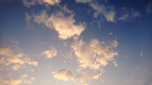 Low angle view of sky at sunset