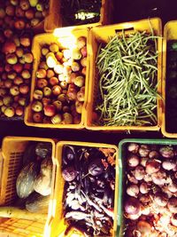 Close-up of vegetables for sale in market