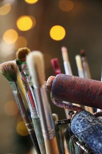 Close-up of paintbrushes