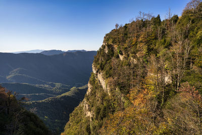 Scenic view of mountains against clear sky