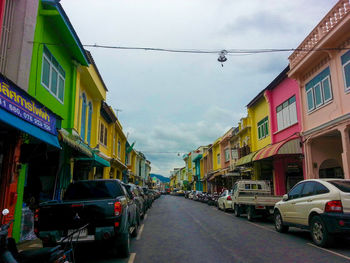 Cars on street in city