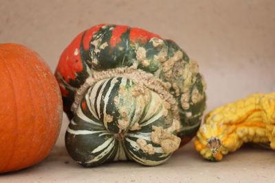 Close-up of pumpkin on table