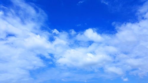 Low angle view of clouds in blue sky