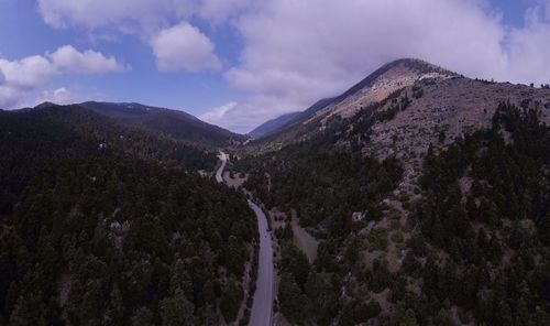 Panoramic view of mountains against sky