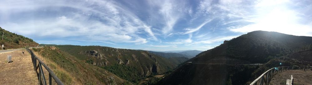 Panoramic view of mountains against sky