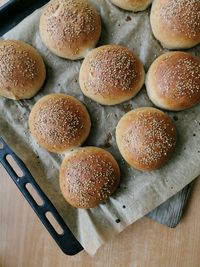 Close-up of bun on table