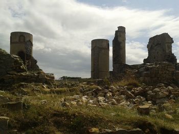 Old ruins against cloudy sky