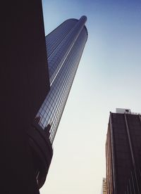 Low angle view of modern buildings against sky