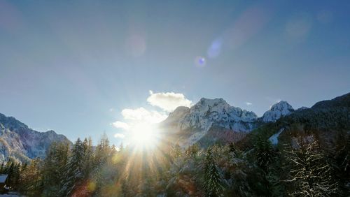 Scenic view of mountains against clear sky