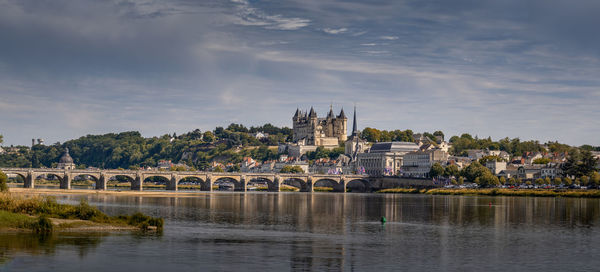 Bridge over river in city