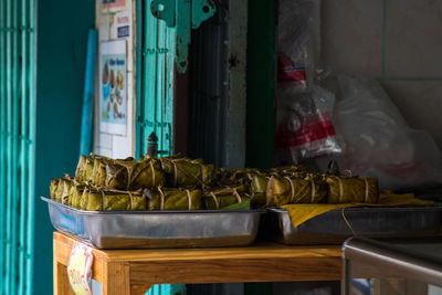 Vegetables for sale at market stall