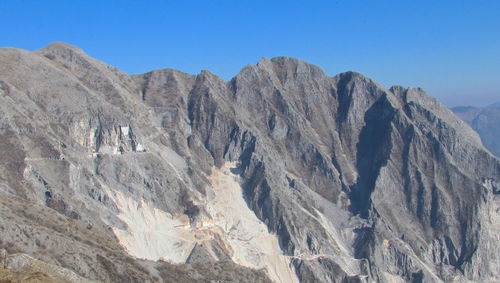 Scenic view of mountains against clear sky