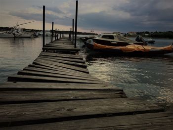 Pier over sea against sky