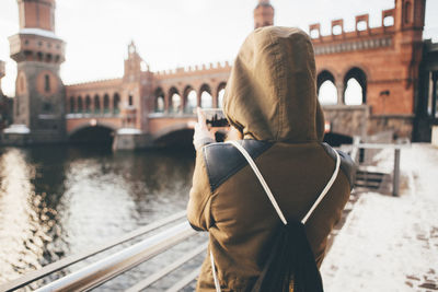 Group of people in front of building