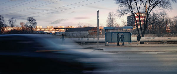 View of city street against sky