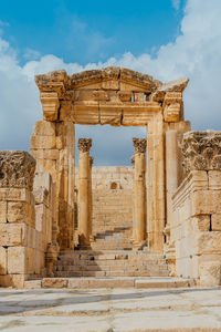 Low angle view of old ruins