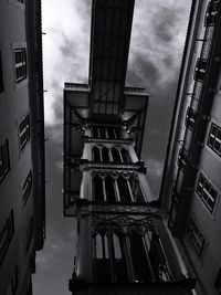 Low angle view of building against cloudy sky