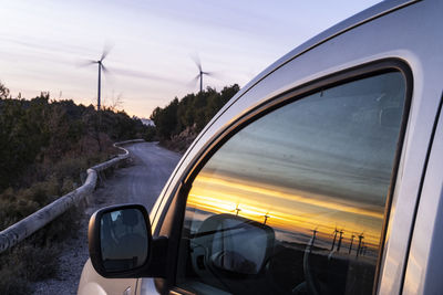 Wind turbines in rural area in spain