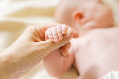 Close-up of baby hand