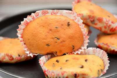 Close-up of cupcakes on table