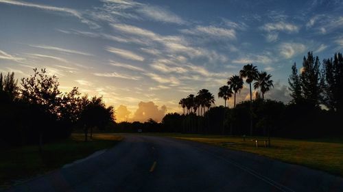 Country road at sunset