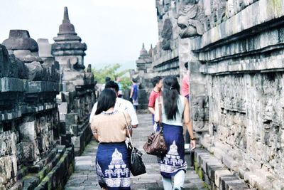 Tourists visiting temple