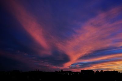 Silhouette of landscape at sunset