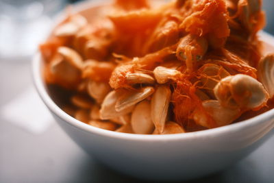 Close-up of food in bowl on table