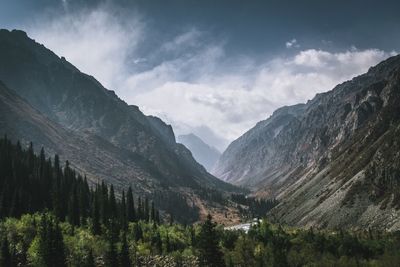 Scenic view of mountains against sky