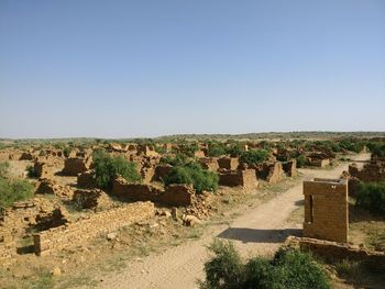 Scenic view of landscape against clear sky