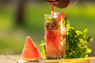 Close-up of drink on table