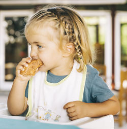 Cute girl eating food