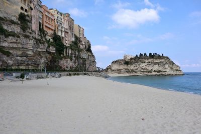 Scenic view of beach against sky