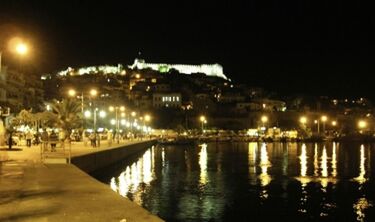 Illuminated city at night