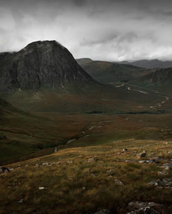 Scenic view of mountains against sky