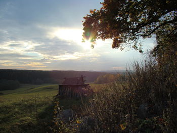 Scenic view of landscape at sunset